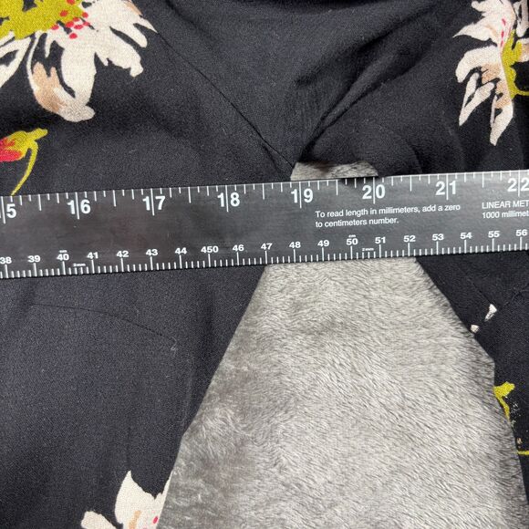 Free People Wrap Mini Dress Time On My Side Preppy Black Floral Print Small L160 - Picture 7 of 12